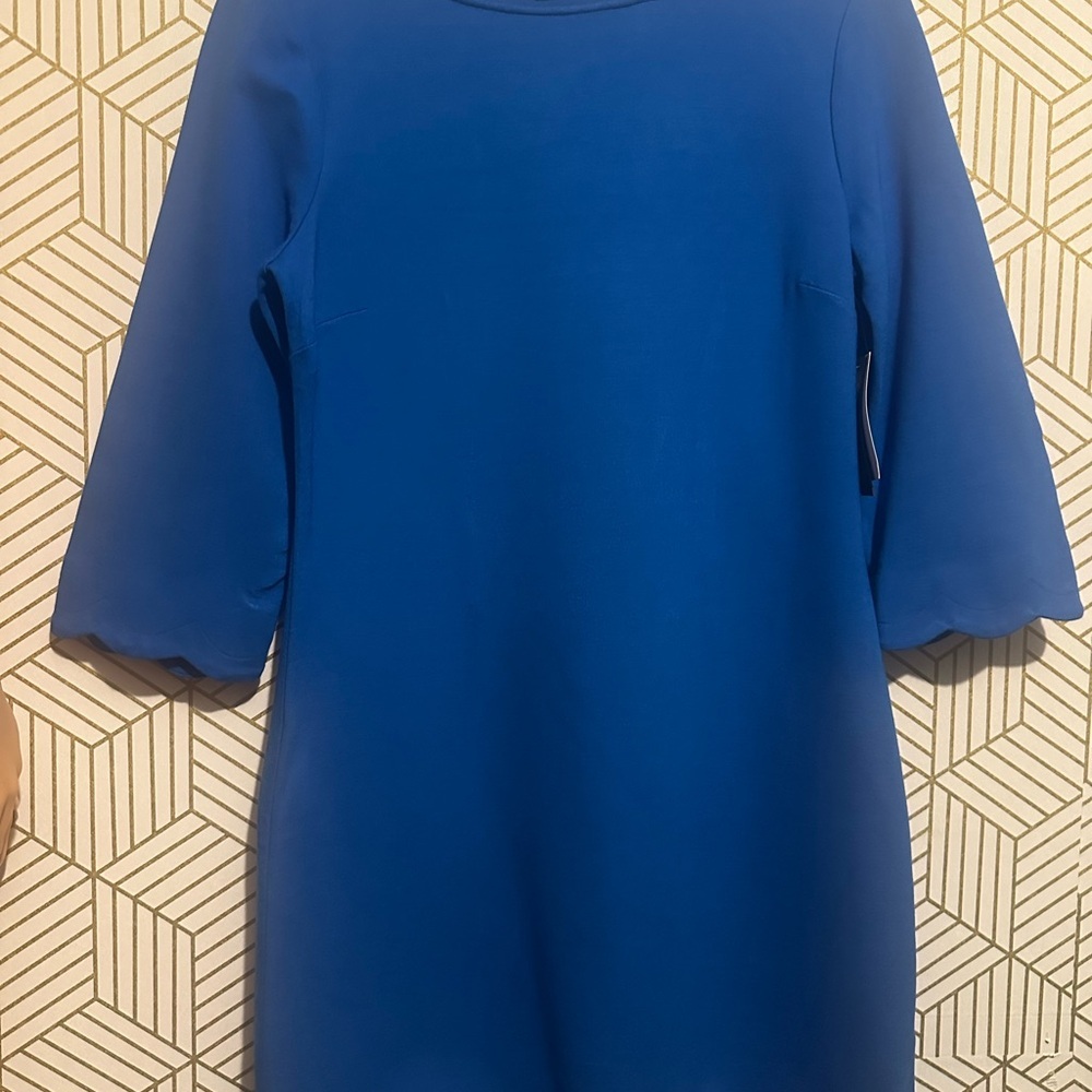 IMNYC Isaac Mizrahi Blue Scallop Hem Dress – Size M NWT